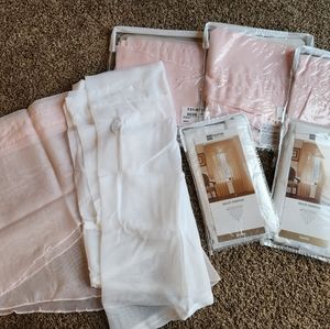 Pink and white valance